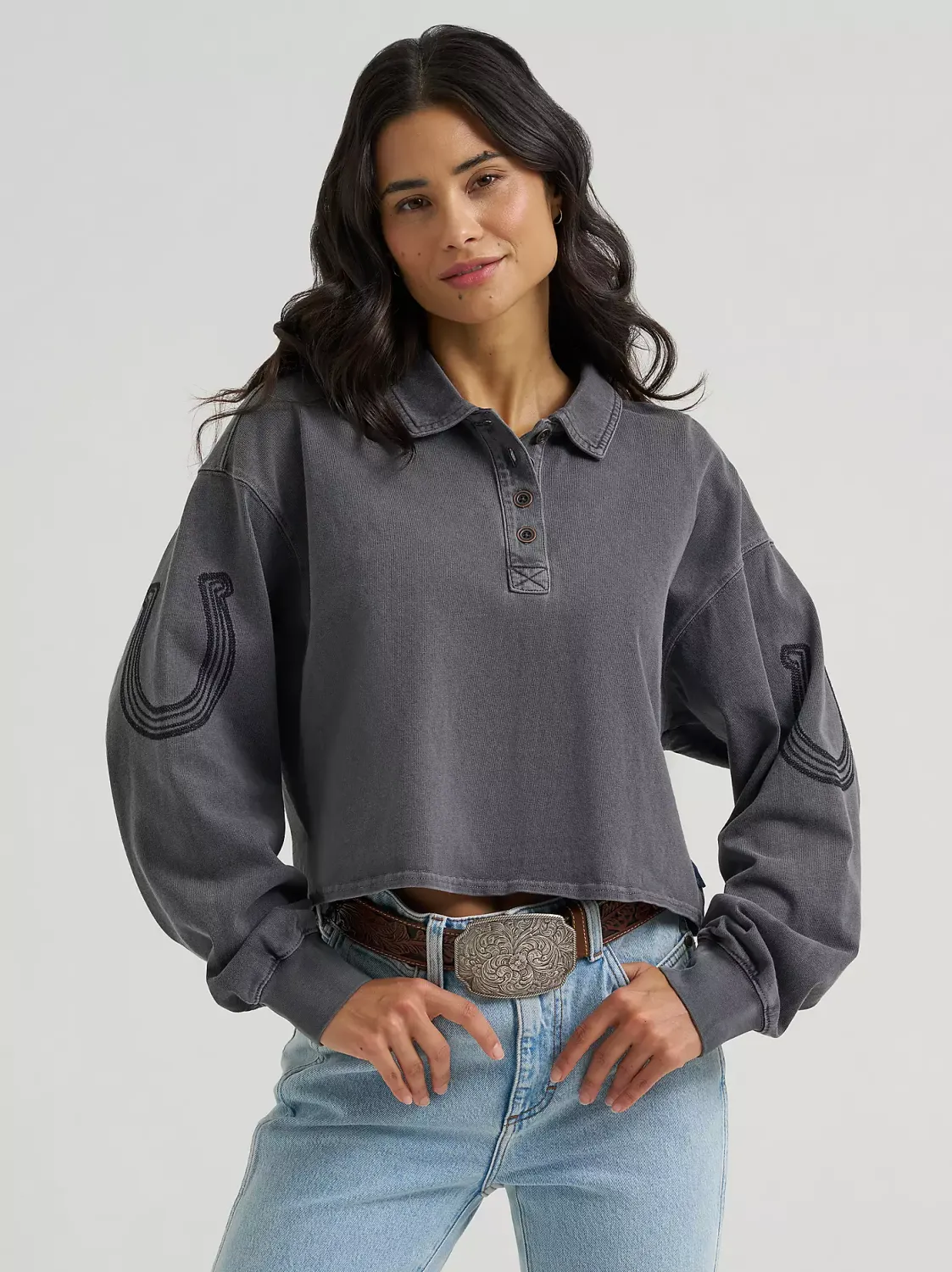 WRANGLER - Western Black Polo Shirt
