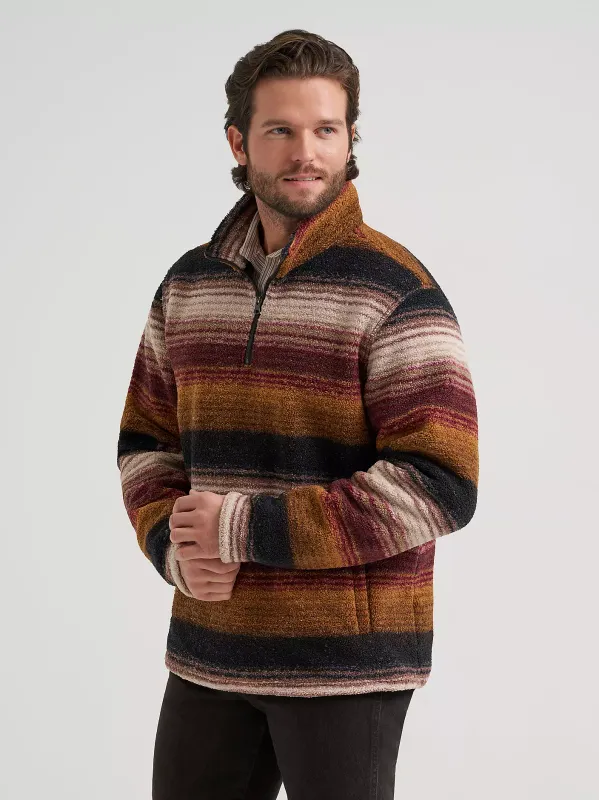 WRANGLER - Hay Away Sherpa Quarter-Zip Aztec Port Pullover