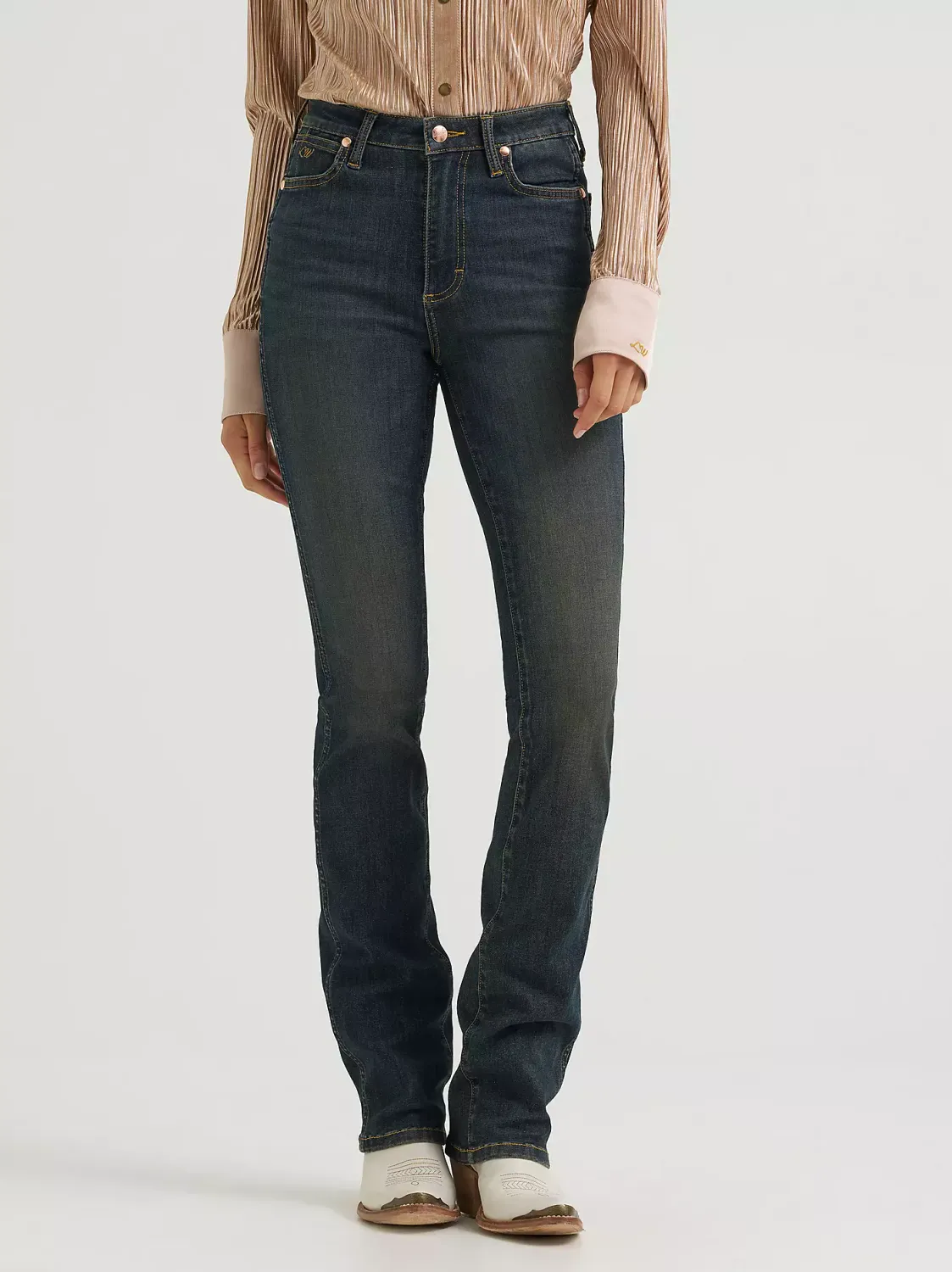 WRANGLER - Lainey Wilson X Wrangler Studded Boot Huggers Dark Denim