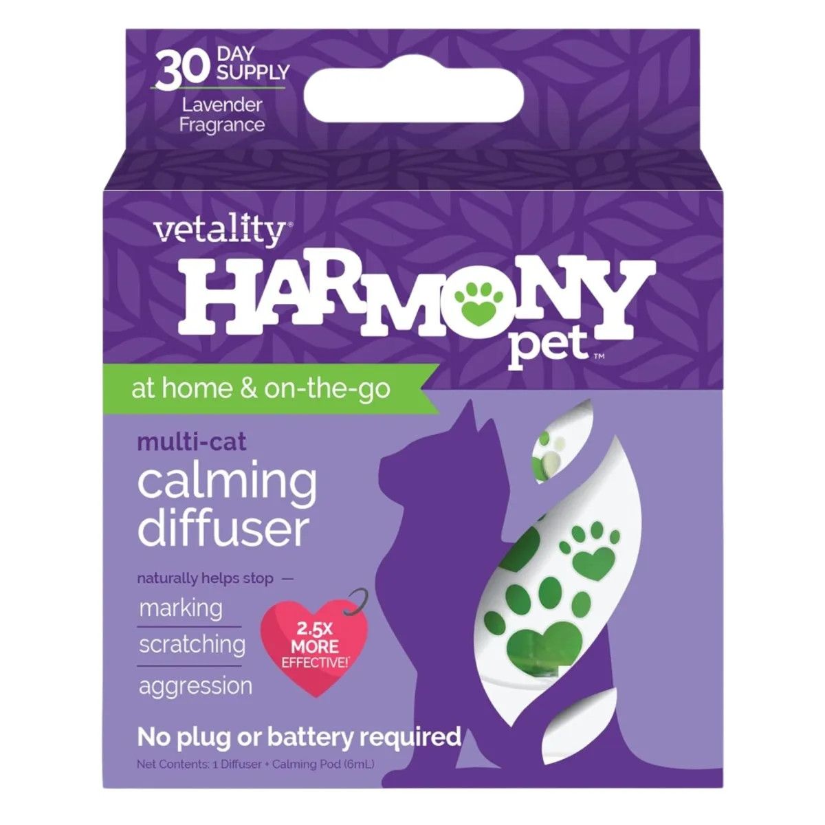 TEVRA BRANDS - Vetality Harmony Pet Calming Home Diffuser for Cats, Type: Fragrance de Lavande