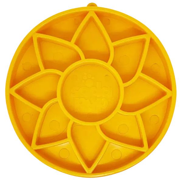 SODAPUP - Sunflower eTray Shallow Slow Feeder Dog Bowl, Colour: Jaune