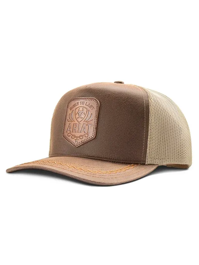 ARIAT - Distressed Tan Oilskin Patch Western Cap