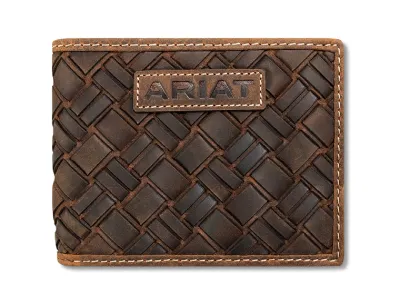 ARIAT - Basket Weave Leather Brown Wallet