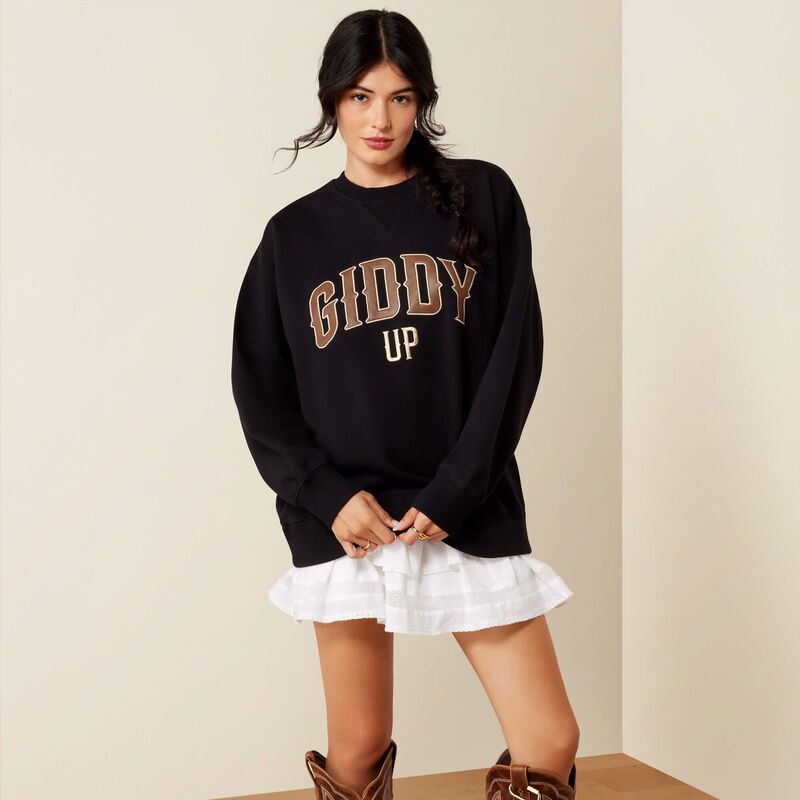 ARIAT - Black Oversize Sweatshirt Giddy Up