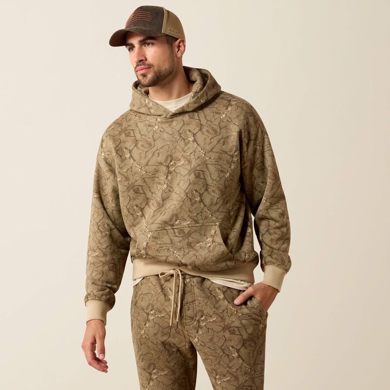 ARIAT - ToughStock Washed Heavyweight Camo Fleece Hoodie