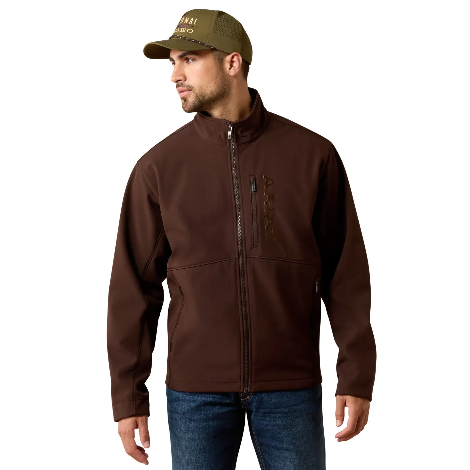 ARIAT - Chest Logo Softshell Mole Brown Jacket