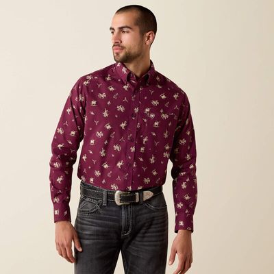 ARIAT - Grape Vine Tossed Cowboy Print Canaan Classic Fit Shirt