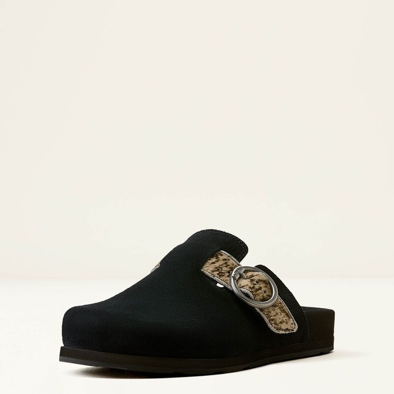 ARIAT - Black Suede / Brindle Hair On Country Mule