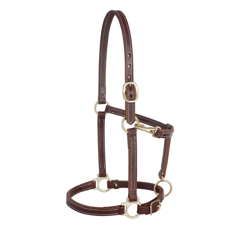 WEAVER - 3/4'' Double Stitch Adjustable Leather Halter