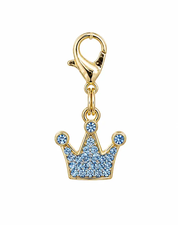 LUXY CHARMS - Gold &amp; Blue Rhinestone Crown