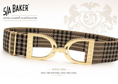 ELLANY - Elastic Belt 1.5" Baker Plaid &amp; Gold