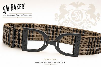 ELLANY - Elastic Belt 1.5" Baker Plaid &amp; Black