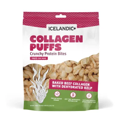 ICELANDIC+ - Beef Collagen Puffs with Kelp Treats for Dogs