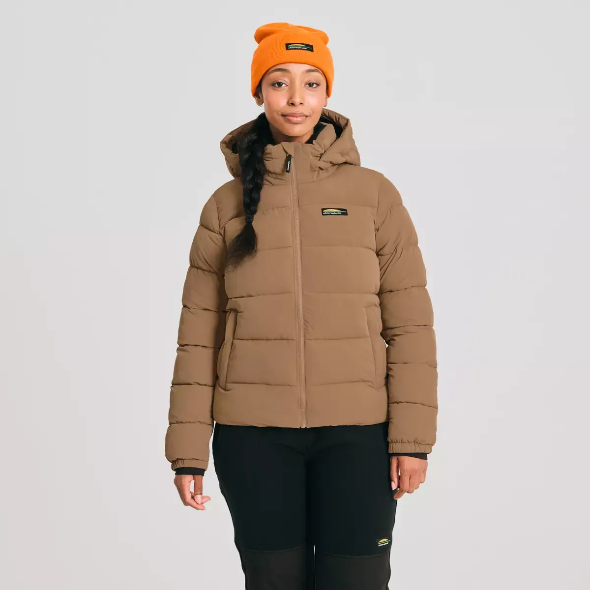 CHLOROPHYLLE - Insulated Hooded Jacket Latte