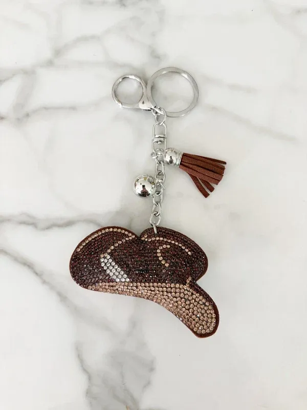 LUXY CHARMS - Rhinestone Rodeo Hat Keychain