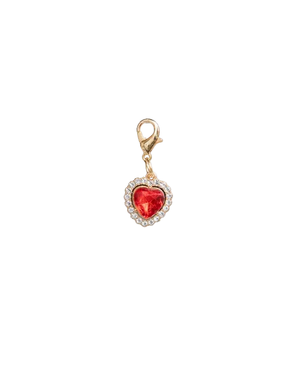 LUXY CHARMS - Heart Gemstone with Crystal Trim