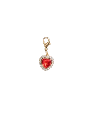 LUXY CHARMS - Heart Gemstone with Crystal Trim