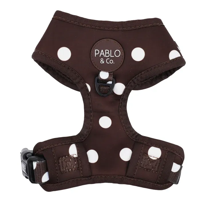 PABLO &amp; CO - Brown Polka Dots Adjustable Dog Harness