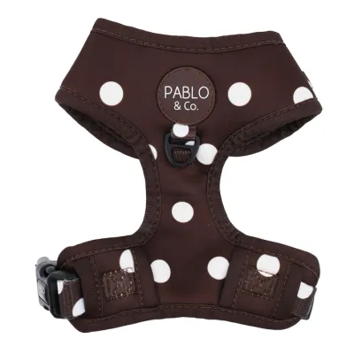 PABLO &amp; CO - Brown Polka Dots Adjustable Dog Harness