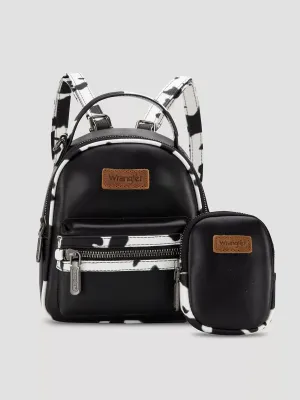 WRANGLER - Mini BackPack with Black Cow Print Trim