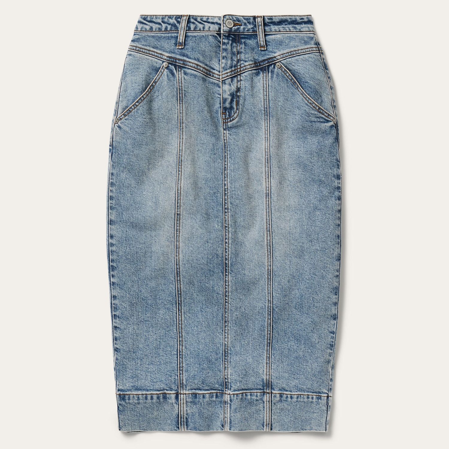 STETSON - Washed Denim Midi Skirt