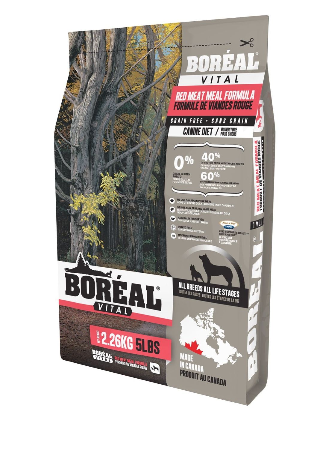 BORÉAL - Vital Red Meat Meal Grain-Free Formula Canine Diet, Net Weight: 2.26kg
