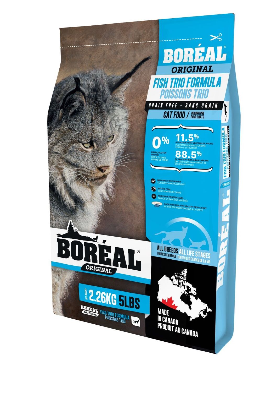BORÉAL - Original Fish Trio Grain-Free North Atlantic Formula, Net Weight: 2.26kg