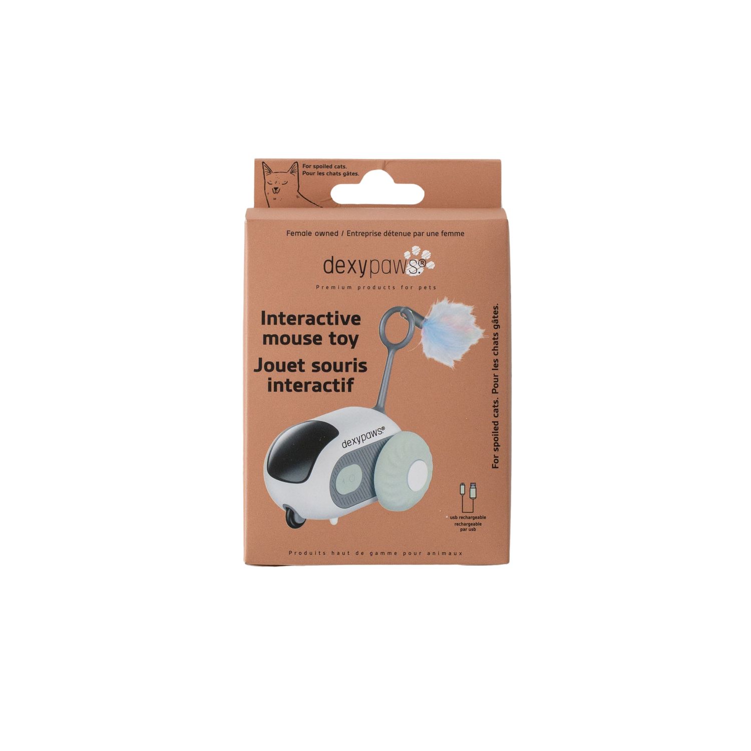 DEXYPAWS - Interactive Mouse Toy, Colour: Sage Green