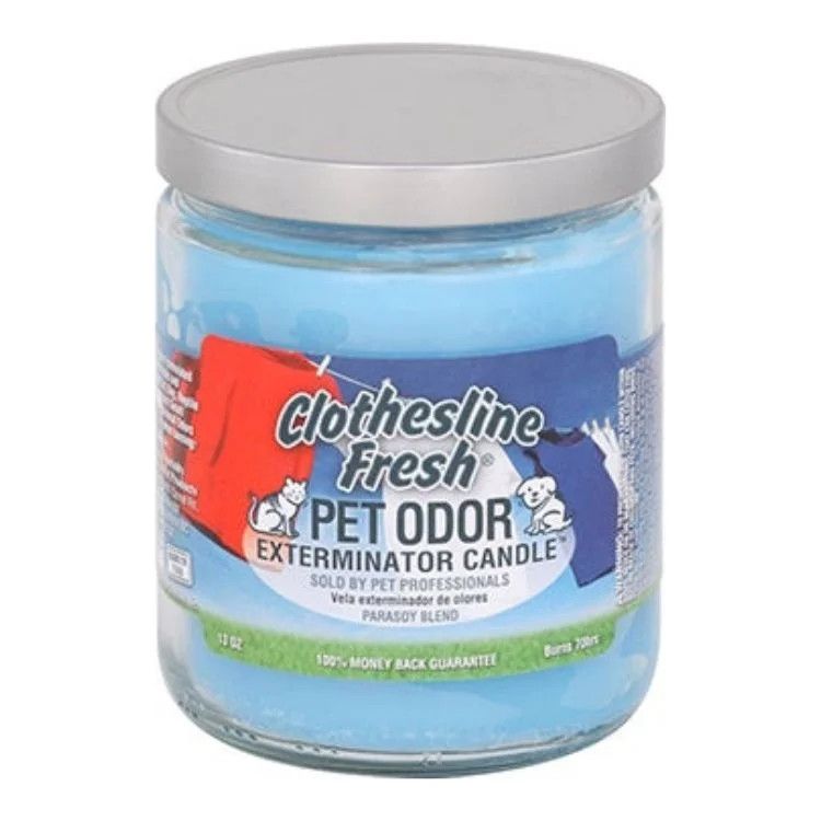HOLLY MOLLY - Clothesline Fresh Pet Odor Exterminator Candle, Net Weight: 13oz