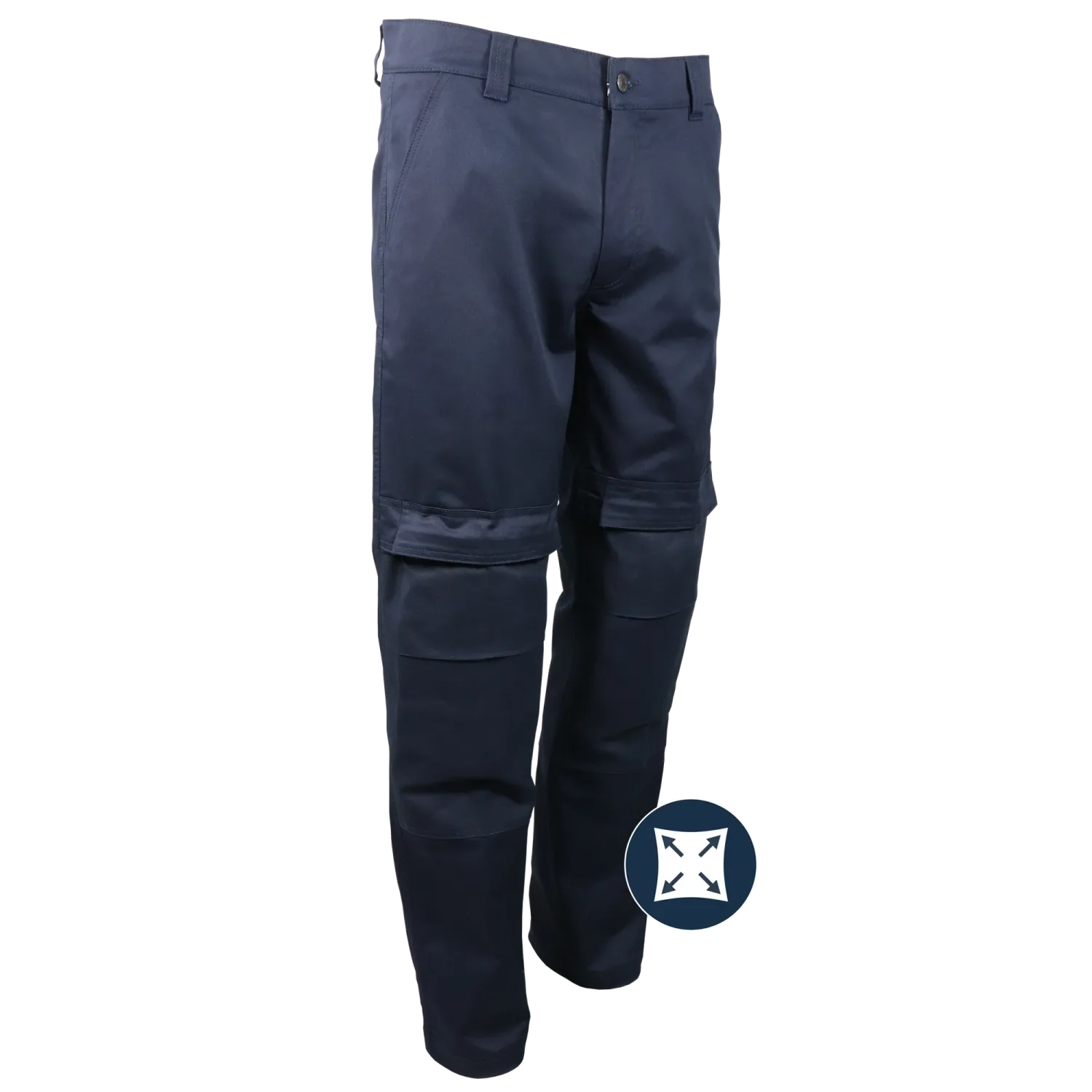 GATTS - Stretch Navy Work Pants with Removable Knee Pad