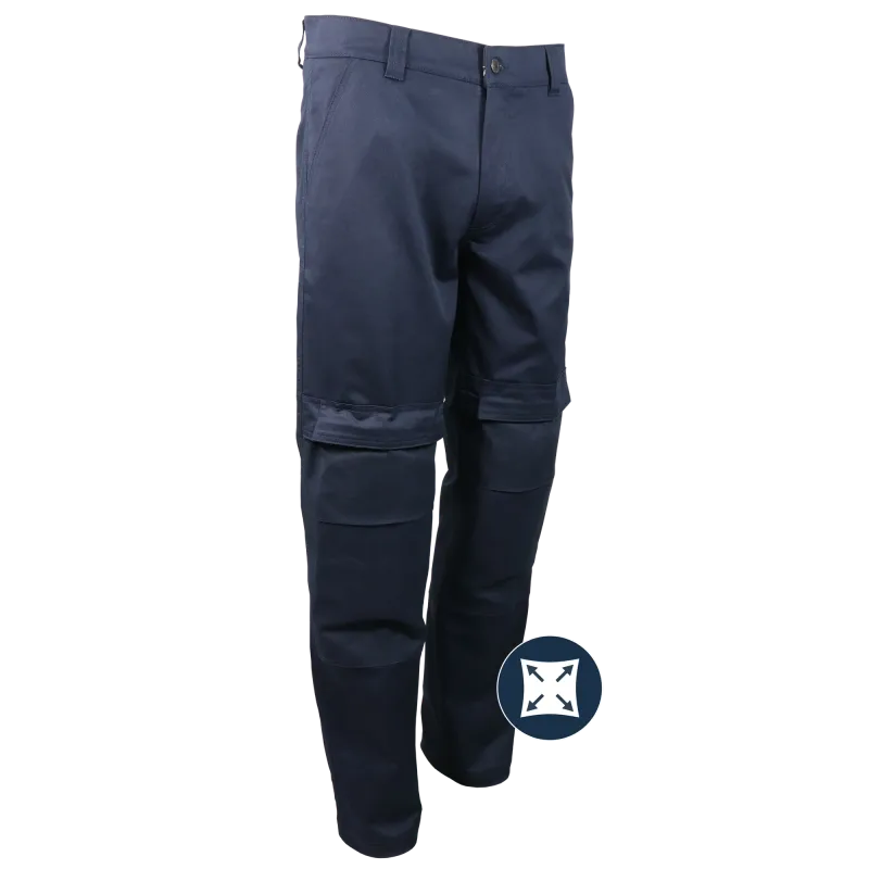 GATTS - Stretch Navy Work Pants with Removable Knee Pad