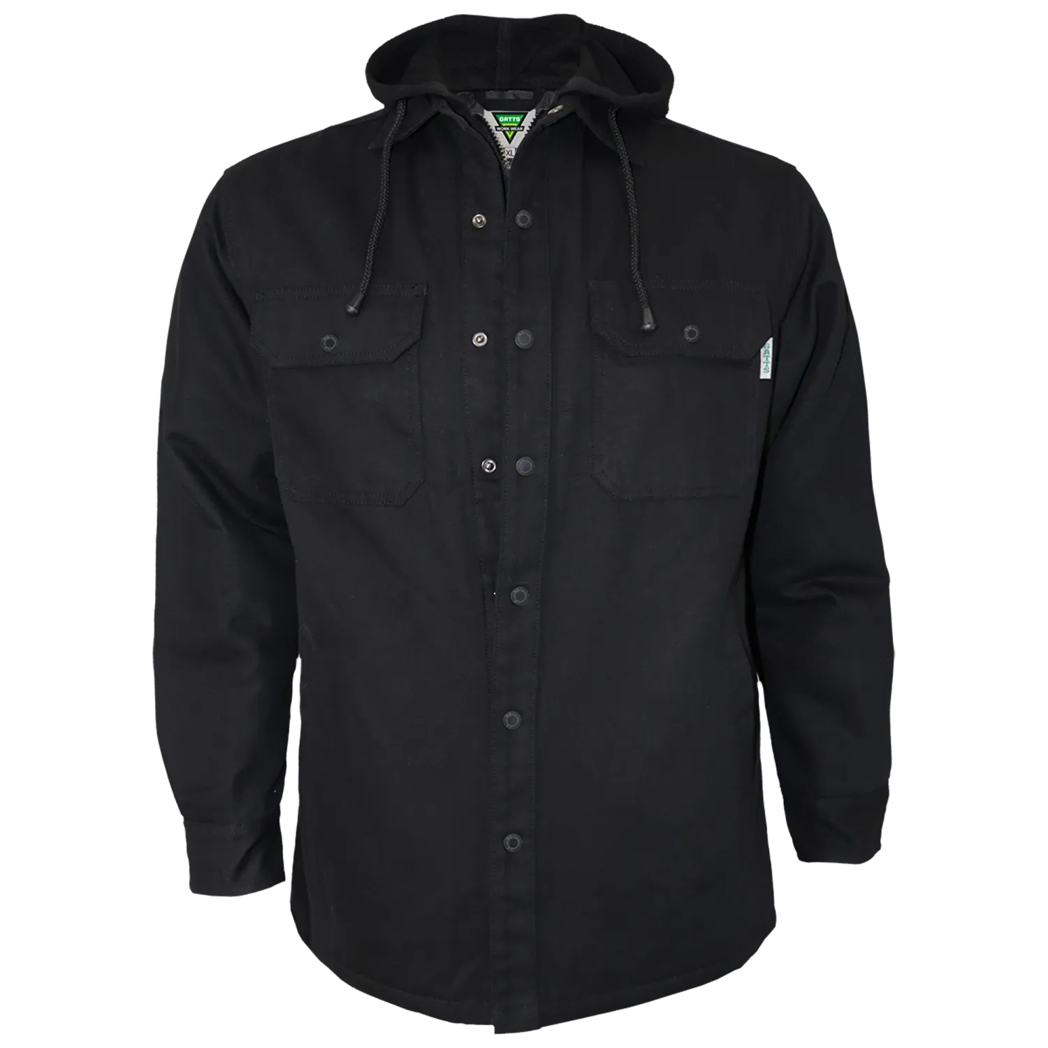 GATTS - Black Lined Canvas Shirt with Hood