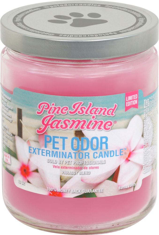 HOLLY MOLLY - Pine Island Jasmine Pet Odor Exterminator Candle, Net Weight: 13oz