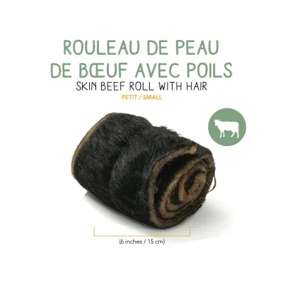 GOURMET 4 PATTES - Dehydrated Cowhide Roll with Fur
