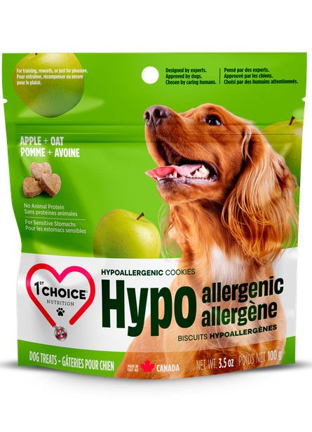 1ST CHOICE - Apple and Oat Hypoallergenic Dog Cookies, Net Weight: 100g