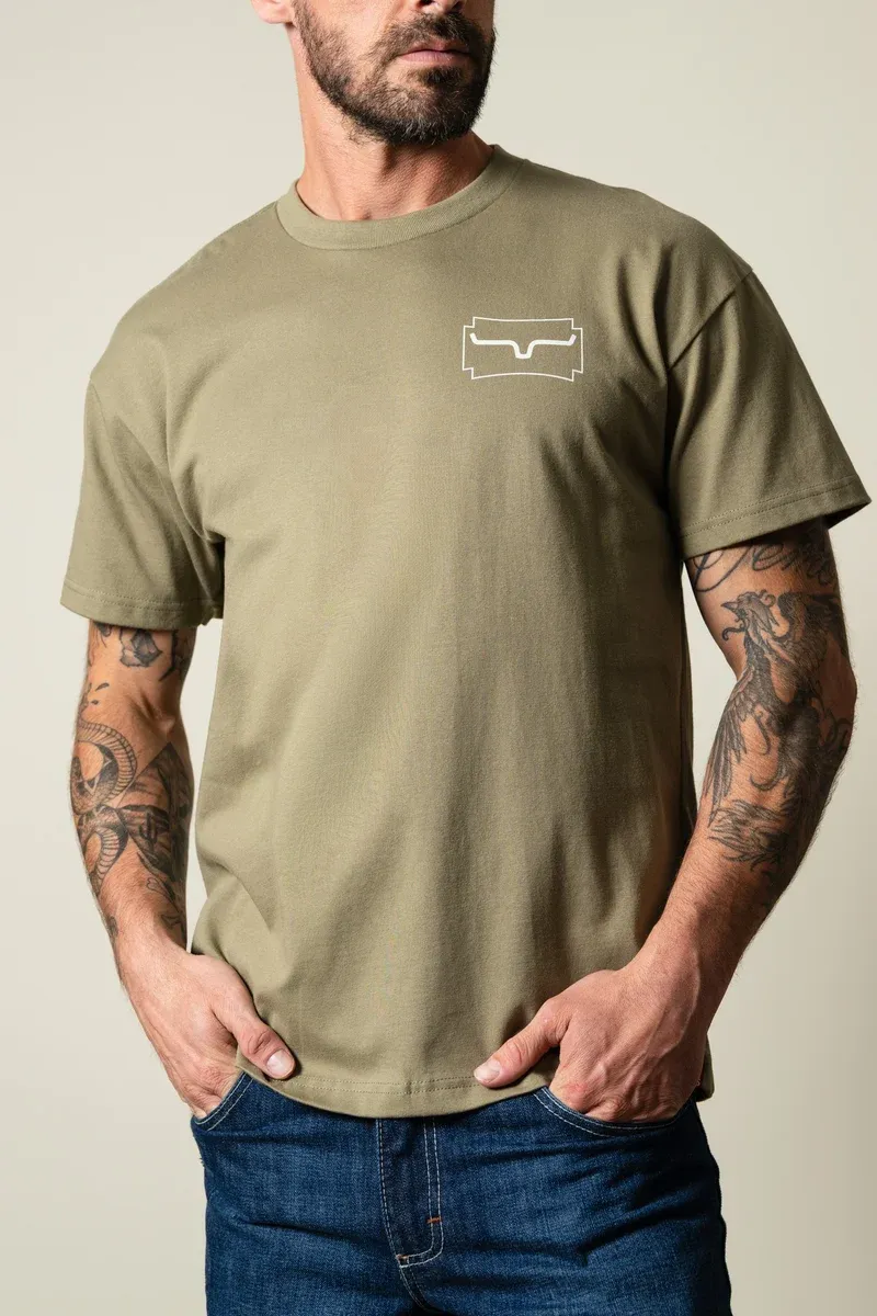 KIMES RANCH - Light Olive Camo Crest T-Shirt