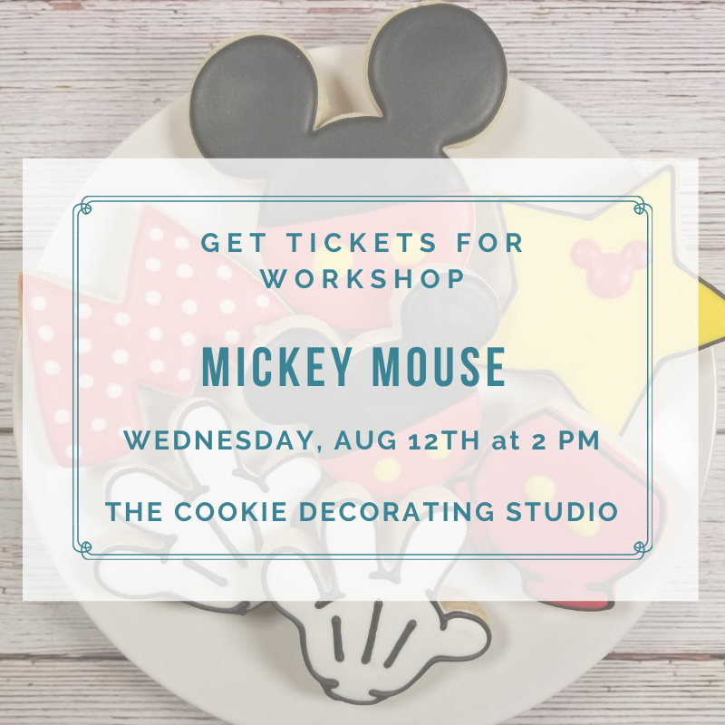 'Mickey Mouse Decorating Workshop - WEDNESDAY, AUG 12th at 2 p.m. (THE COOKIE DECORATING STUDIO)