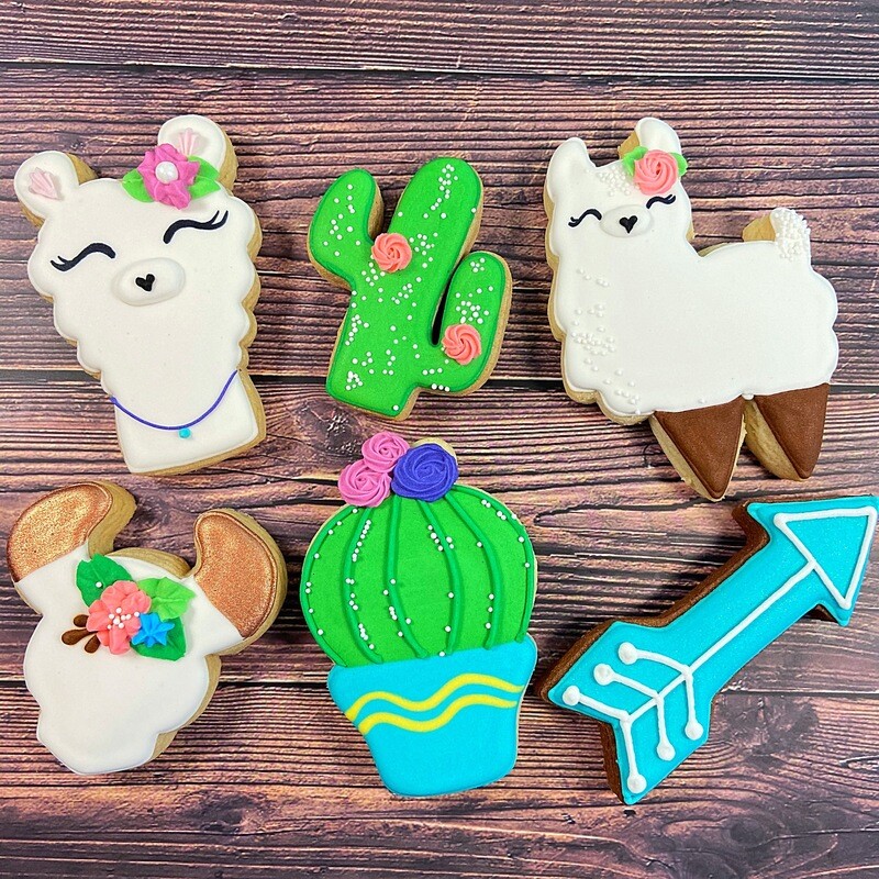 Boho Llama Cookie Decorating Kit (1 DOZEN)