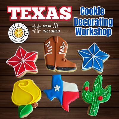 TEXAS Cookie Decorating Workshop - TUESDAY MARCH 17th at 6:30 pm (SOUTH TYLER) TEXAS Cookie Decorating Workshop - TUESDAY MARCH 17th at 6:30 pm (SOUTH TYLER)