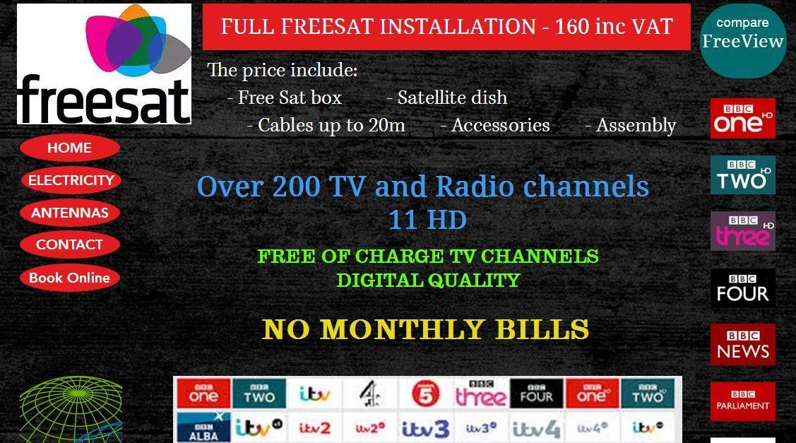 FREE SAT - FULL INSTALLATION WITH FREE SAT BOX