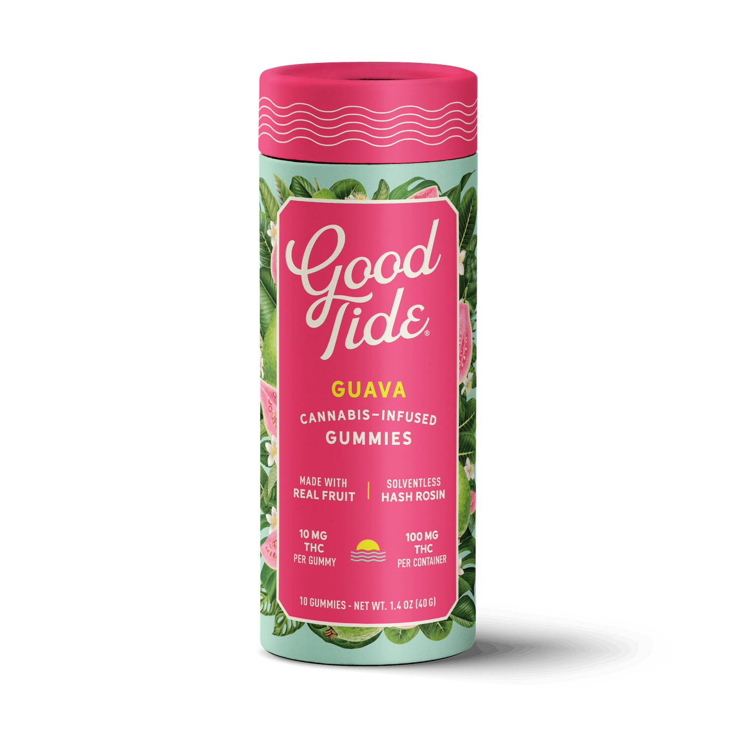 Guava Solventless Hash Rosin Vegan Gummies 100mg THC | Good Tide
