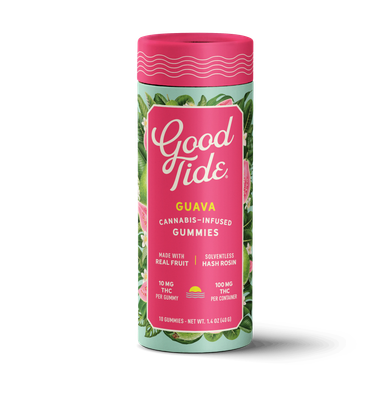 Guava Solventless Hash Rosin Vegan Gummies 100mg THC | Good Tide