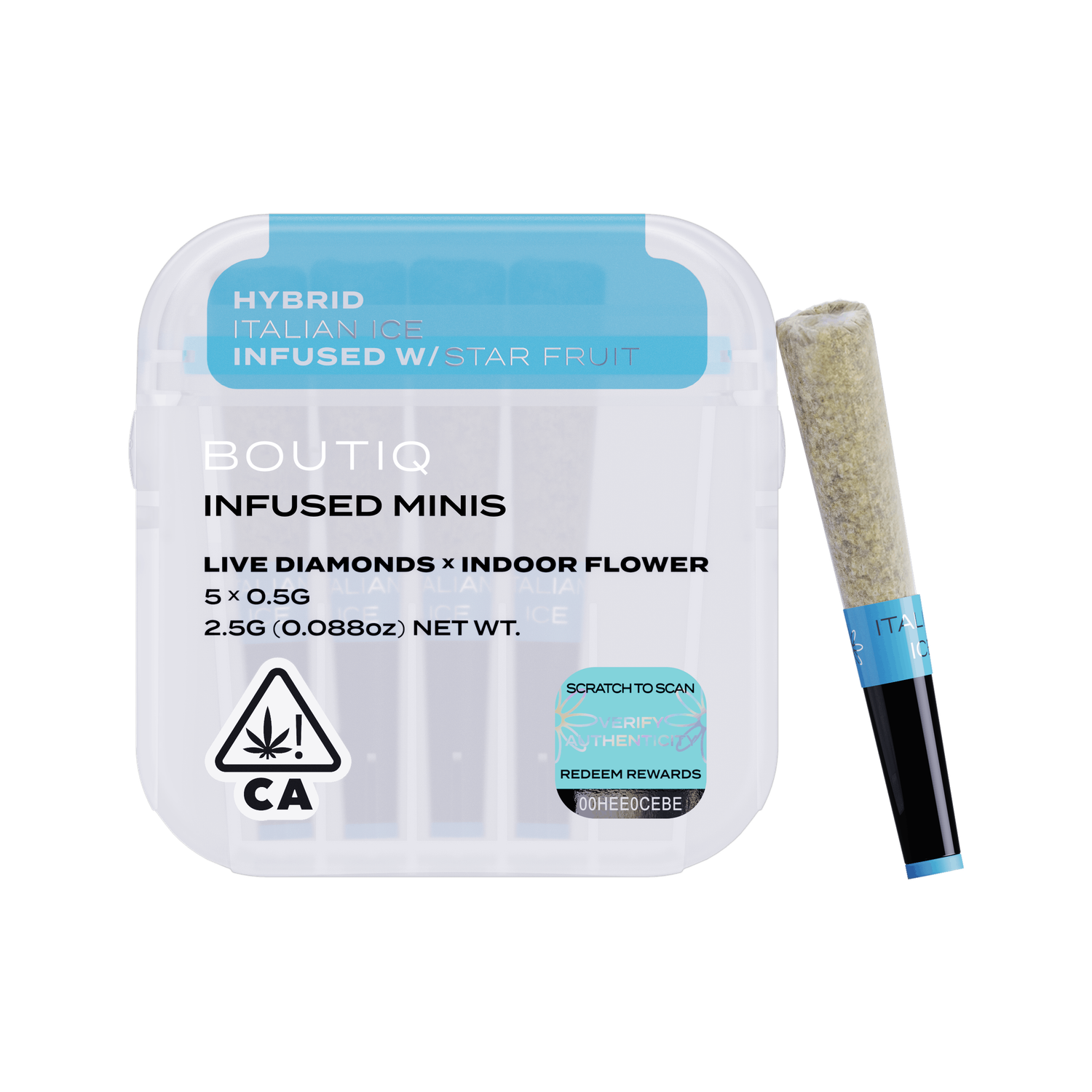 Italian Ice x Star Fruit Live Diamond Infused Pre Rolls (5 pack) | Boutiq (55.09% THC)