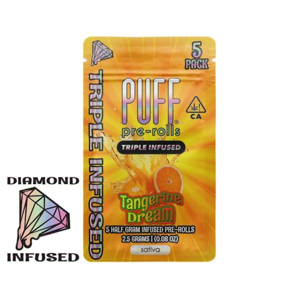 Tangerine Dream 2.5g Liquid Diamonds Infused Joints 5-pack | Puff