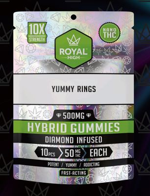 Yummy Rings Diamond Infused Gummies 500mg THC | Royal Highness