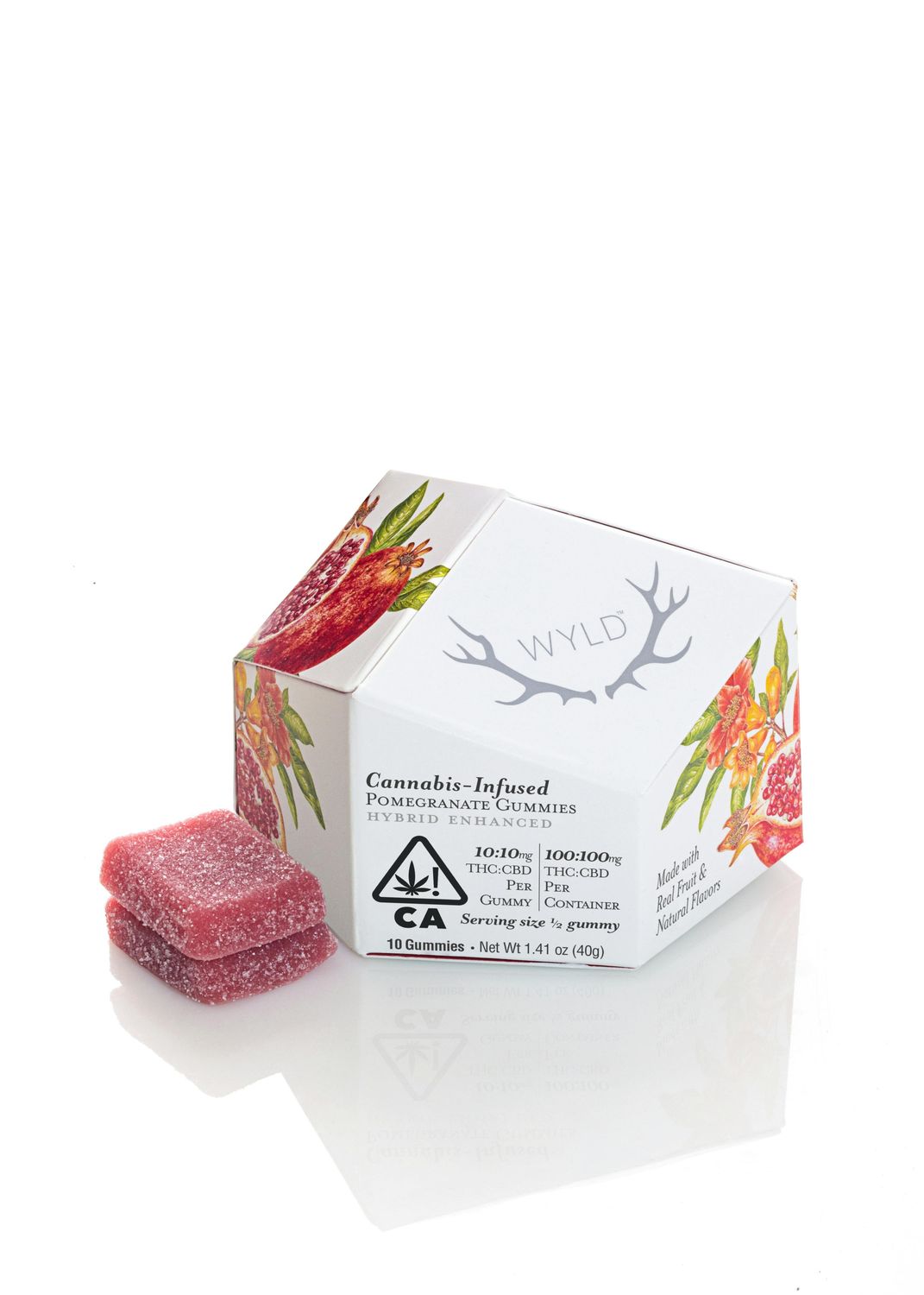 Pomegranate 1:1 CBD + Hybrid Enhanced Gummies 100:100mg | Wyld