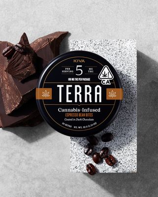 Dark Chocolate Espresso Bean Bites 100mg THC | Terra/Kiva