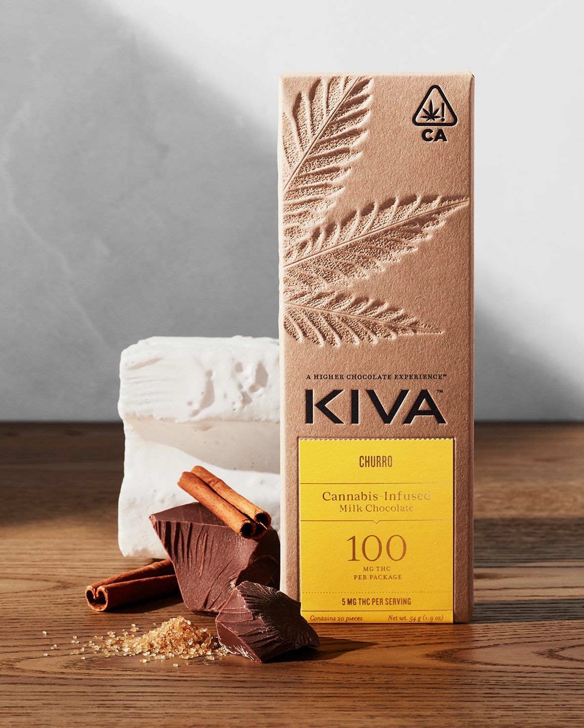 Churro Milk Chocolate Bar 100mg THC | Kiva Confections