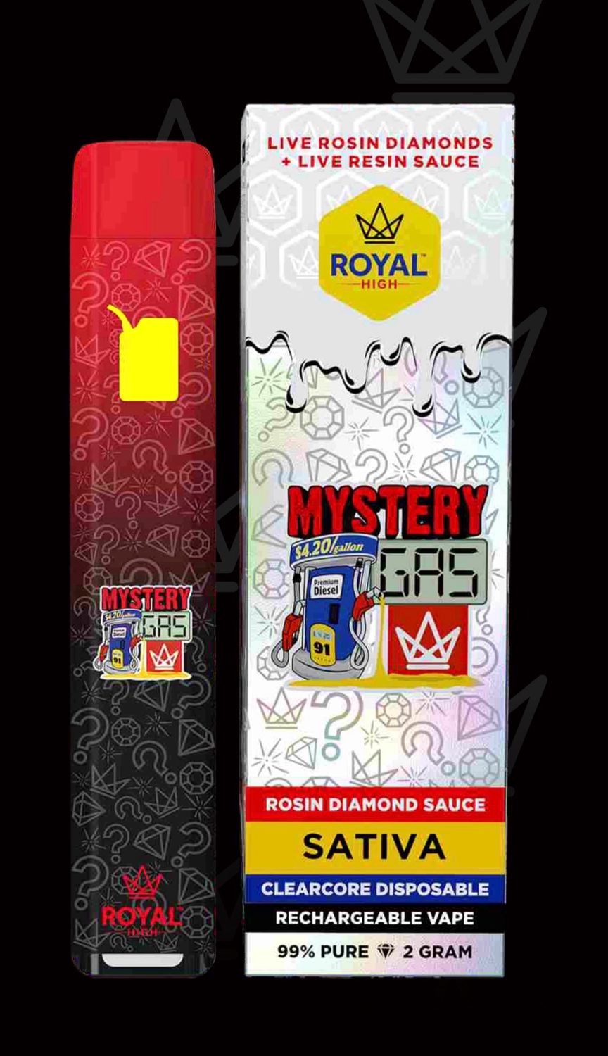 Mystery Gas Live Rosin Diamonds + Live Resin Sauce 2G (Solventless) | Royal Highness (94.45% THC)