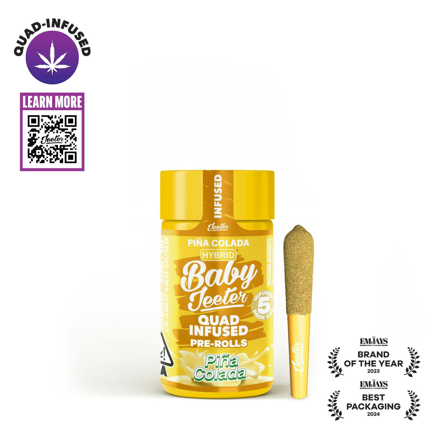 Piña Colada Quad Infused Rosin 5 x 0.5g Joints 2.5g | Jeeter